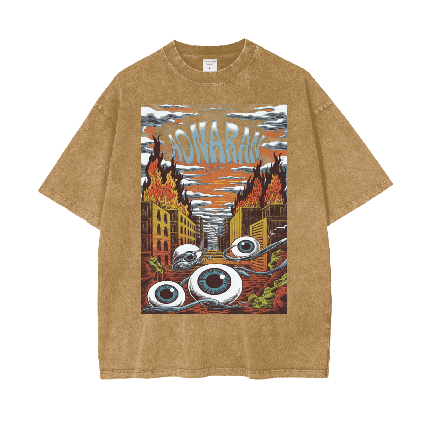 Aonaran Graphic Acid Wash Oversize T-Shirt
