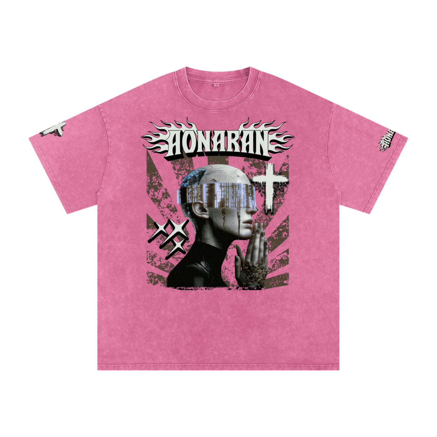 Smiling Tyrant Snow Washed Oversized Cotton T-Shirt