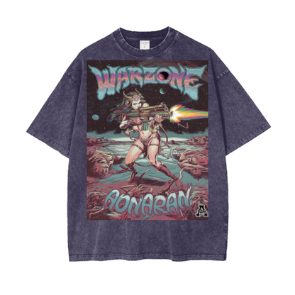 Aonaran Graphic Acid Wash Oversize T-Shirt
