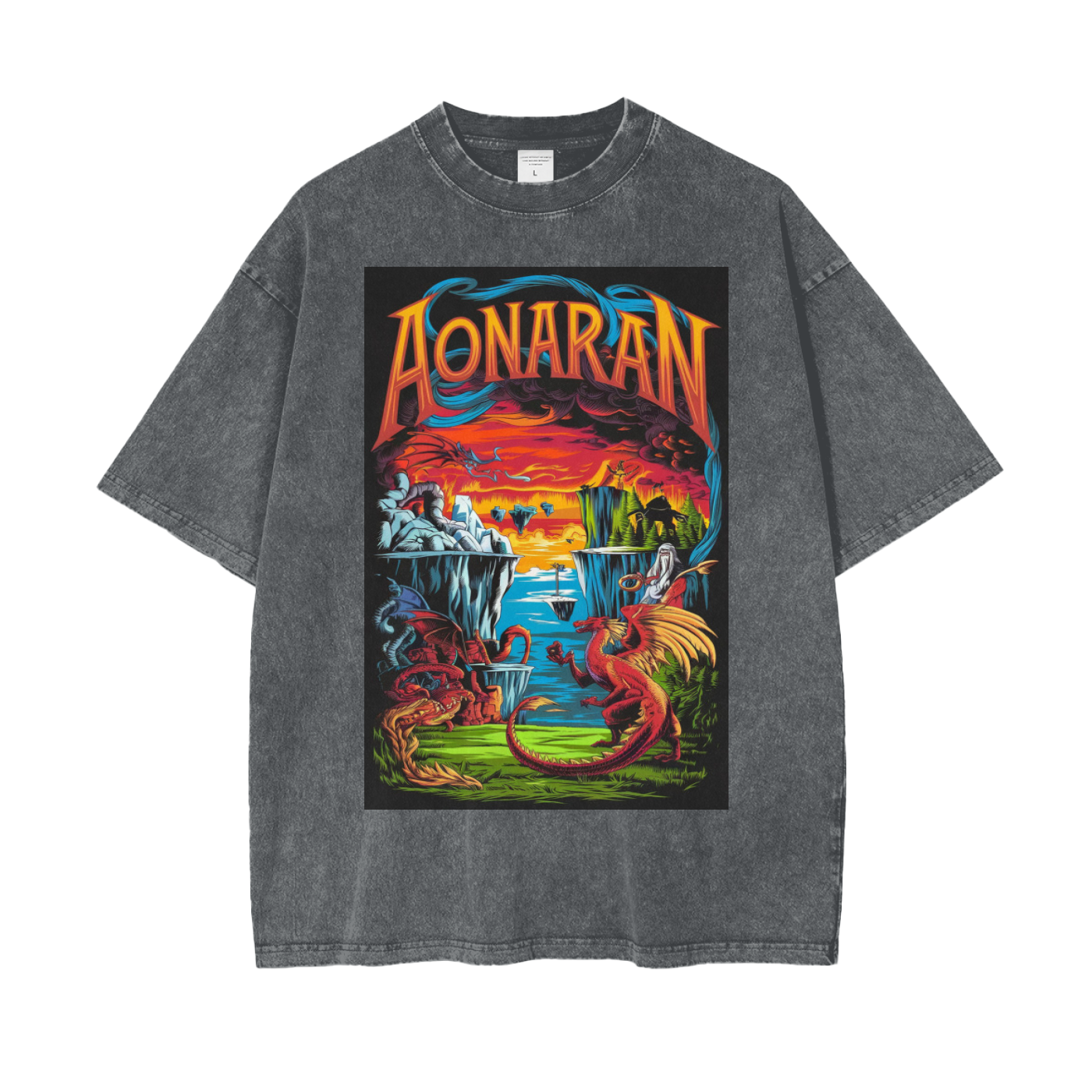 Aonaran Graphic Acid Wash Oversize T-Shirt