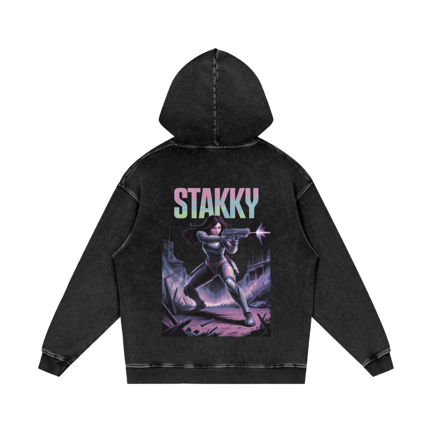 Stakky Season 2 Acid Wash Oversize Hoodie