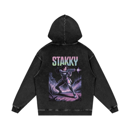 Stakky Season 2 Acid Wash Oversize Hoodie