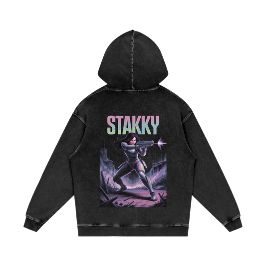 Stakky Season 2 Acid Wash Oversize Hoodie