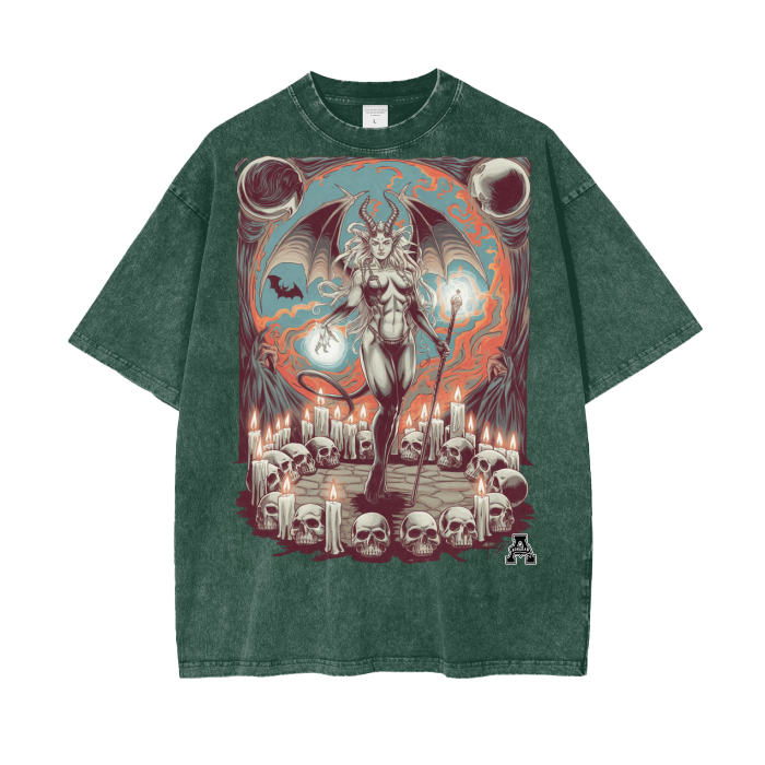 Aonaran Graphic Acid Wash Oversize T-Shirt