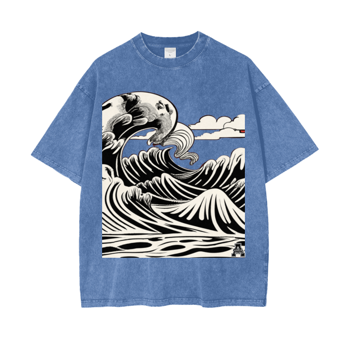 Aonaran Graphic Acid Wash Oversize T-Shirt