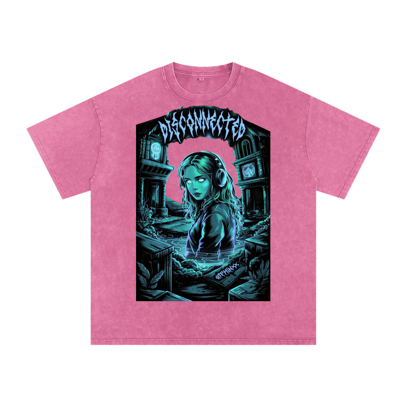 Disconnected Acid Wash Oversize T-Shirt