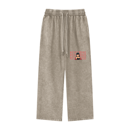 HeyItzMiks Acid Wash Straight Leg Pants