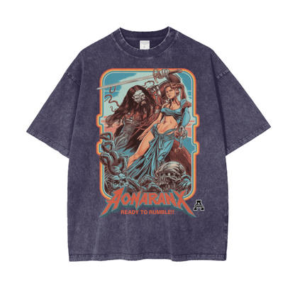 Aonaran Graphic Acid Wash Oversize T-Shirt