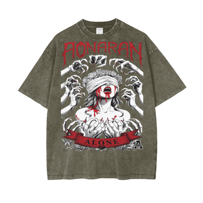 Aonaran Graphic Acid Wash Oversize T-Shirt