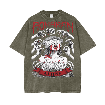 Aonaran Graphic Acid Wash Oversize T-Shirt