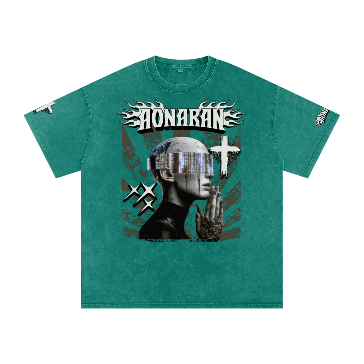 Smiling Tyrant Snow Washed Oversized Cotton T-Shirt