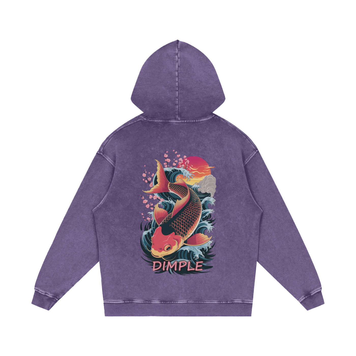Dimple Acid Wash Oversize Hoodie