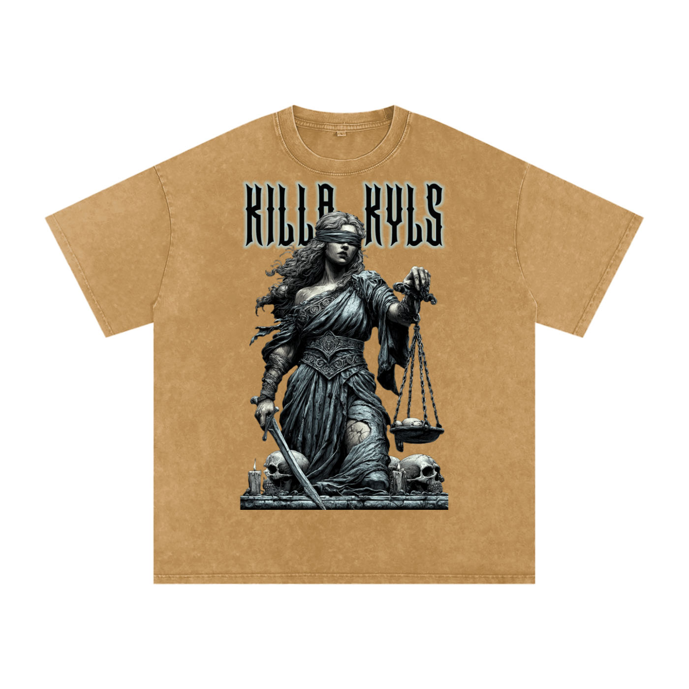 killakyls Snow Washed Oversized Cotton T-Shirt