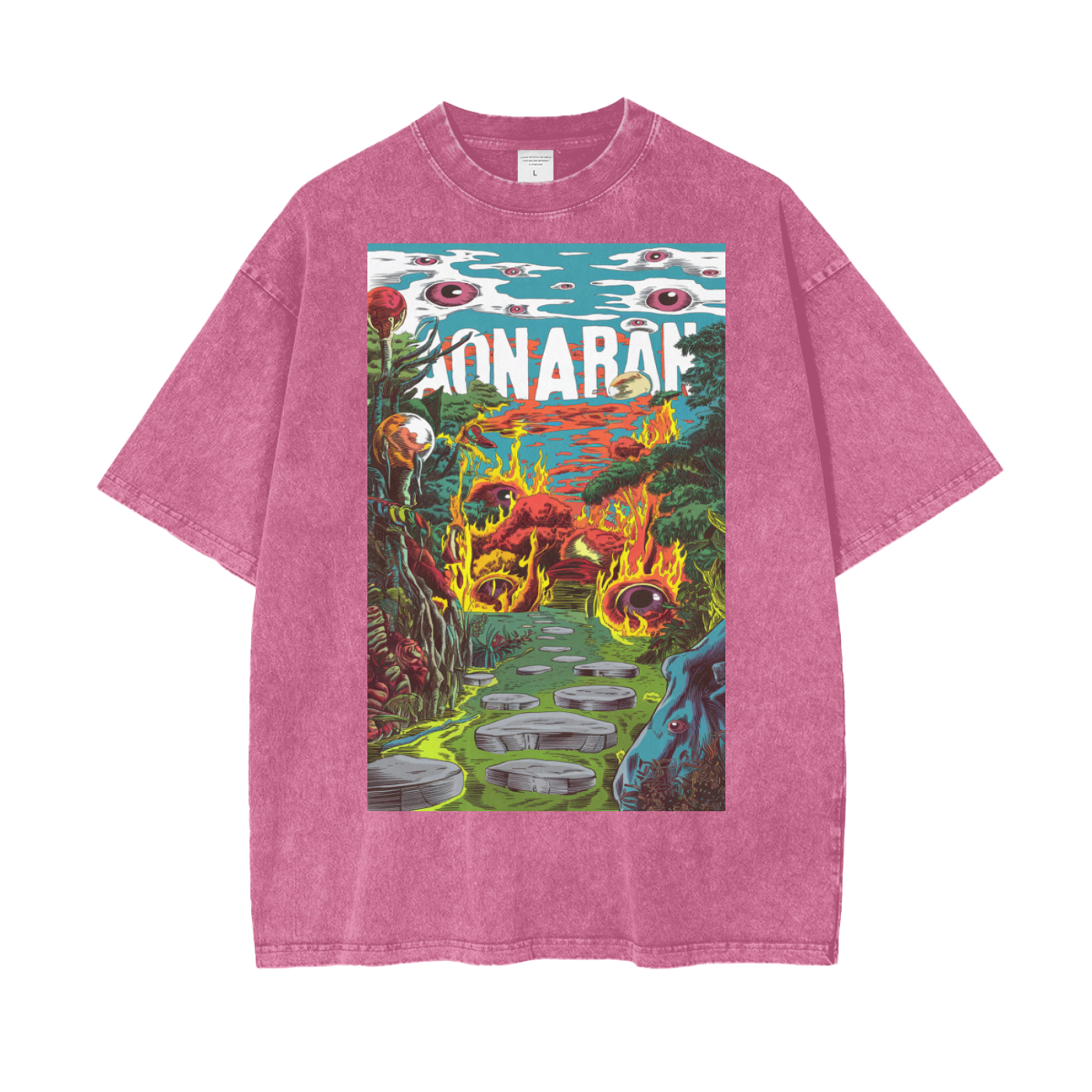 Aonaran Graphic Acid Wash Oversize T-Shirt