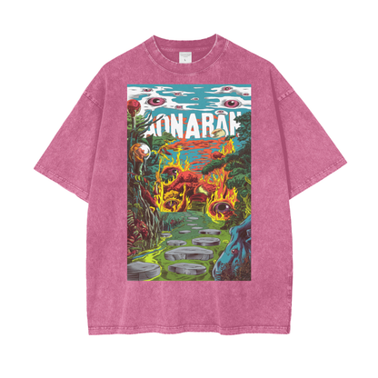 Aonaran Graphic Acid Wash Oversize T-Shirt