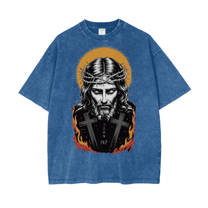 Jesus is King Oversize Snow Washed T-Shirt