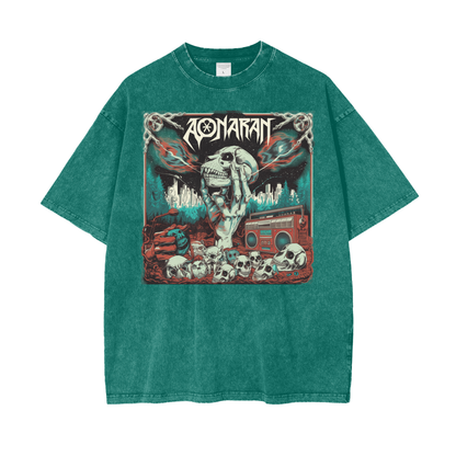 Aonaran Graphic Acid Wash Oversize T-Shirt