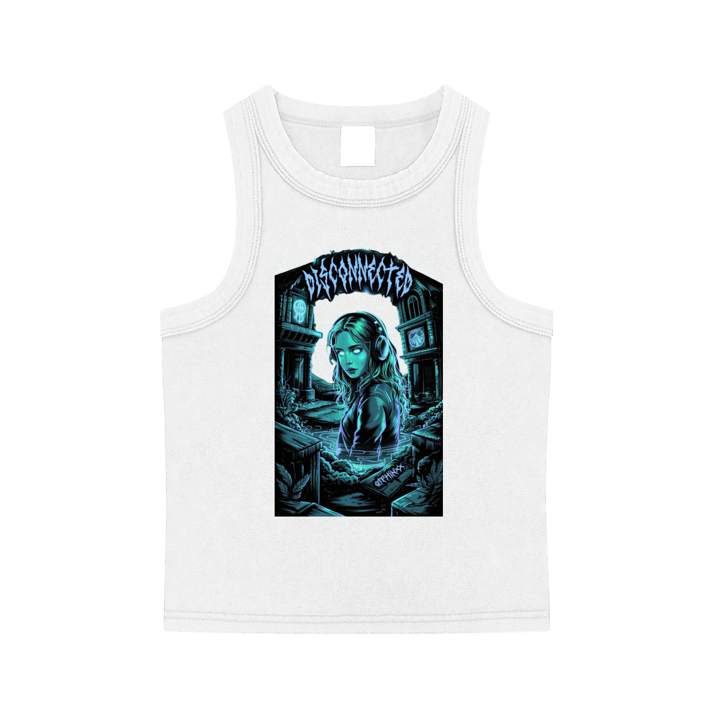 Disconnected Snow Washed Tank Top