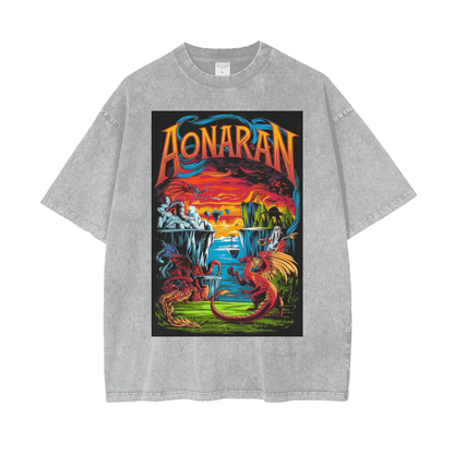 Aonaran Graphic Acid Wash Oversize T-Shirt