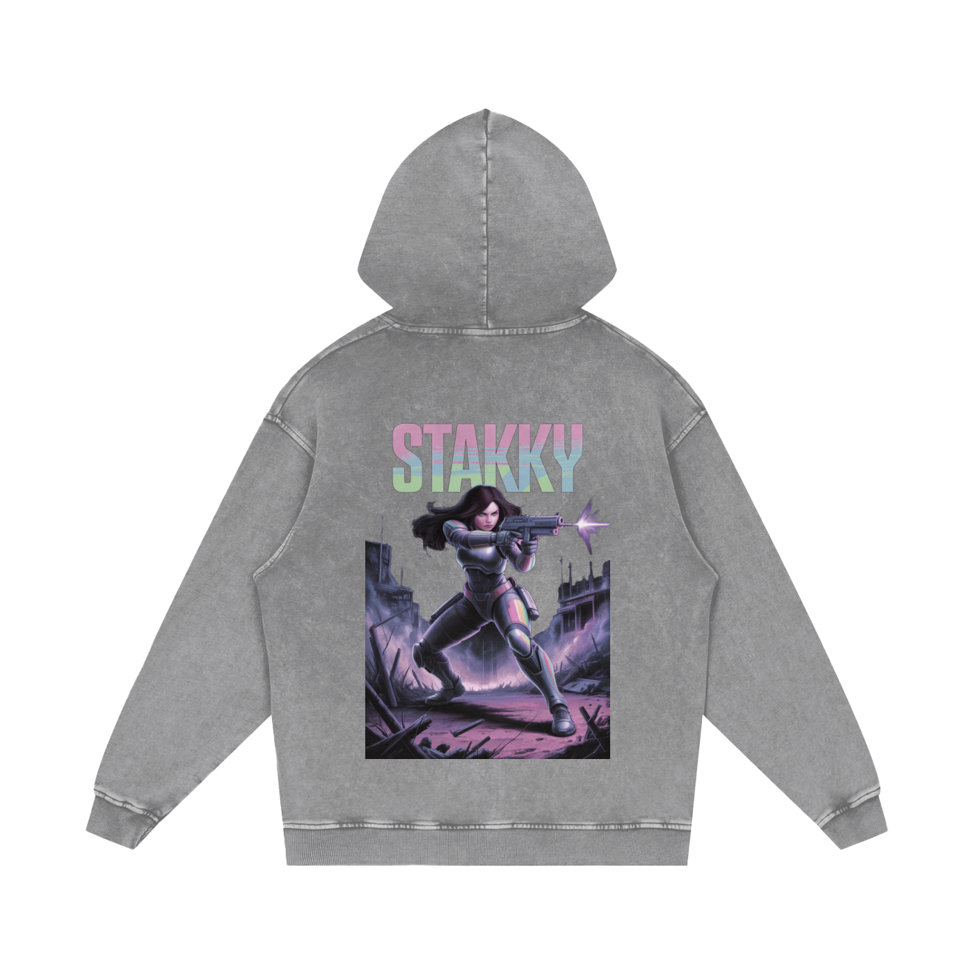 Stakky Season 2 Acid Wash Oversize Hoodie