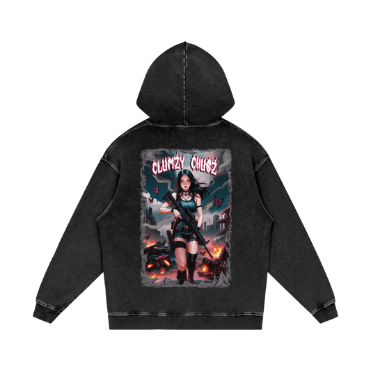 Clumzy Chubz Acid Wash Oversize Hoodie