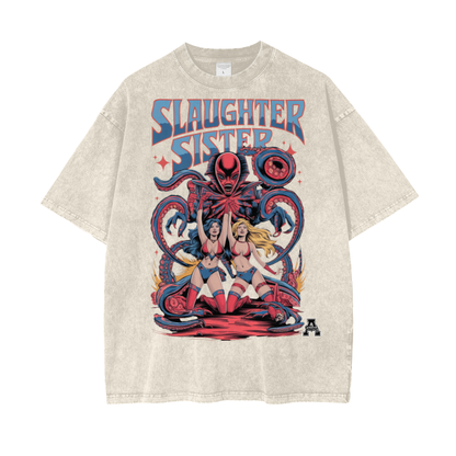 Aonaran Graphic Acid Wash Oversize T-Shirt