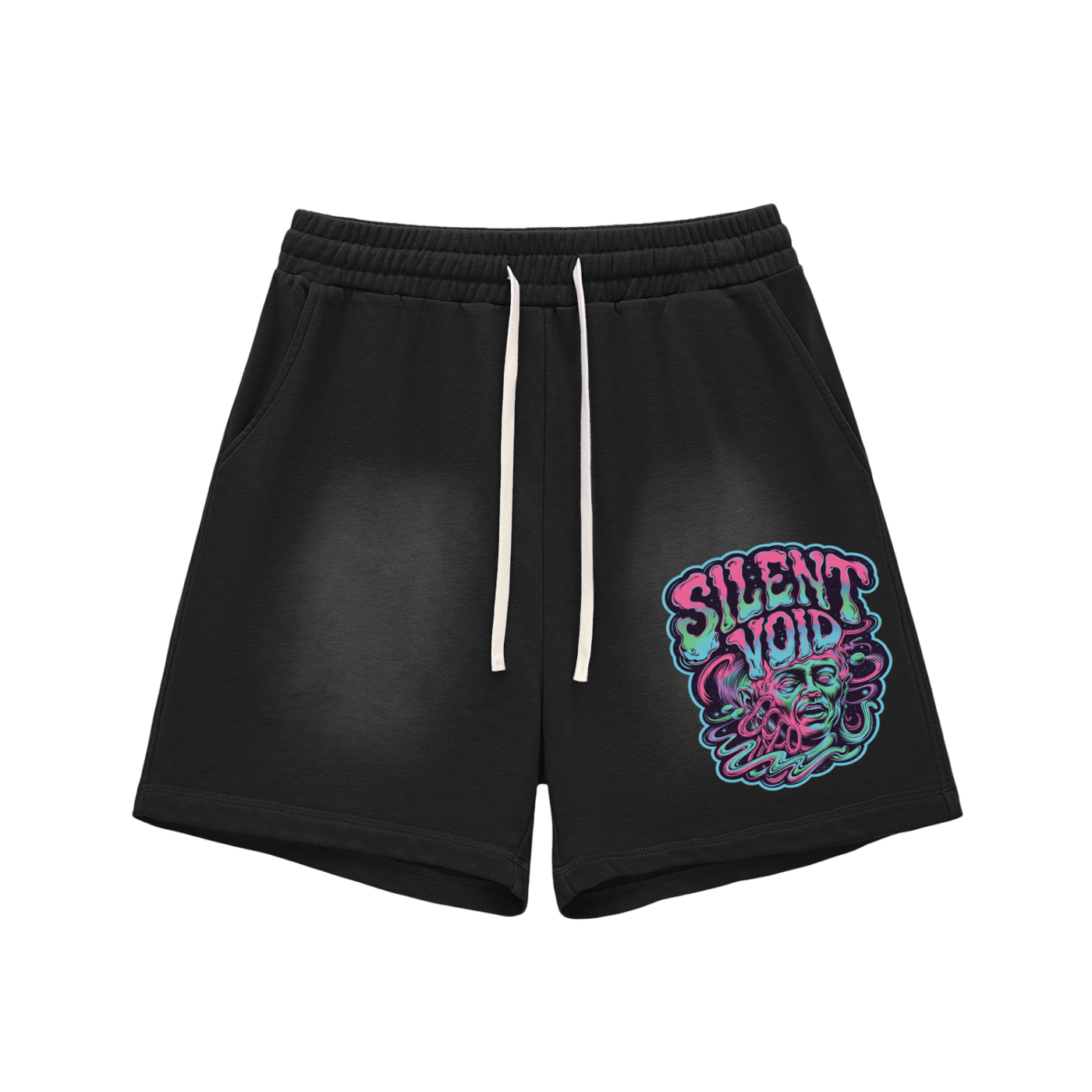 Aonaran 1 OFF Sun Fade Raw Edge Cotton Shorts