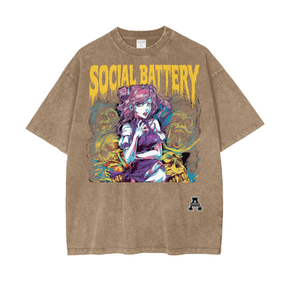 Aonaran Graphic Acid Wash Oversize T-Shirt