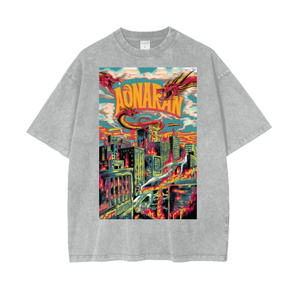 Aonaran Graphic Acid Wash Oversize T-Shirt