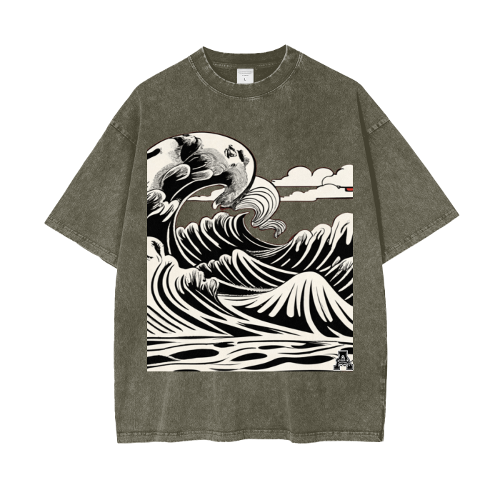 Aonaran Graphic Acid Wash Oversize T-Shirt