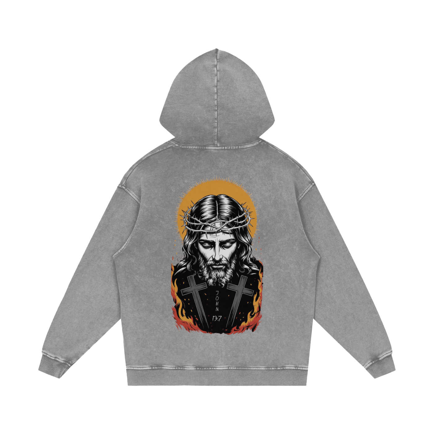 Jesus is King Acid Wash Oversize Hoodie