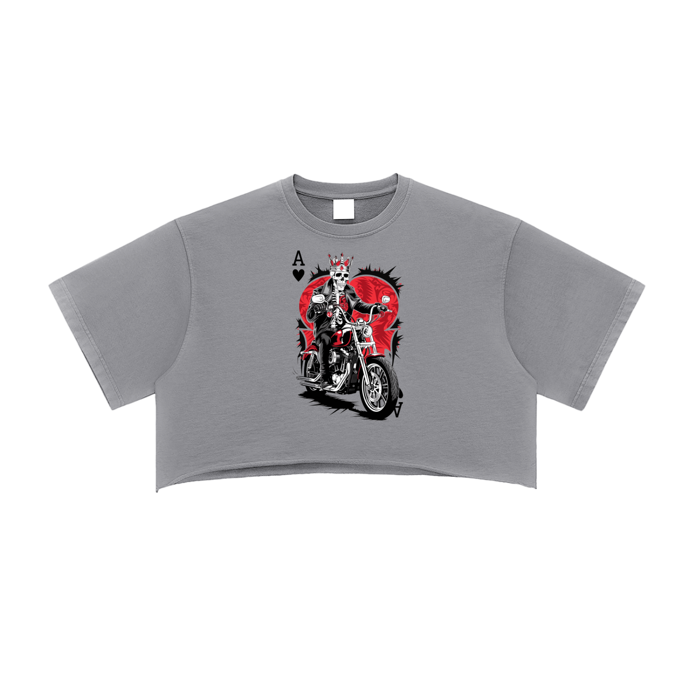 Aonaran Ace Snow Washed Raw Edge Crop Top