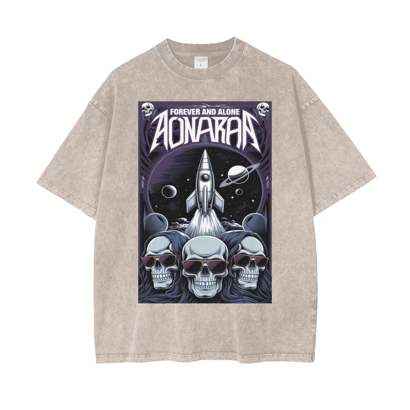 Aonaran Graphic Acid Wash Oversize T-Shirt