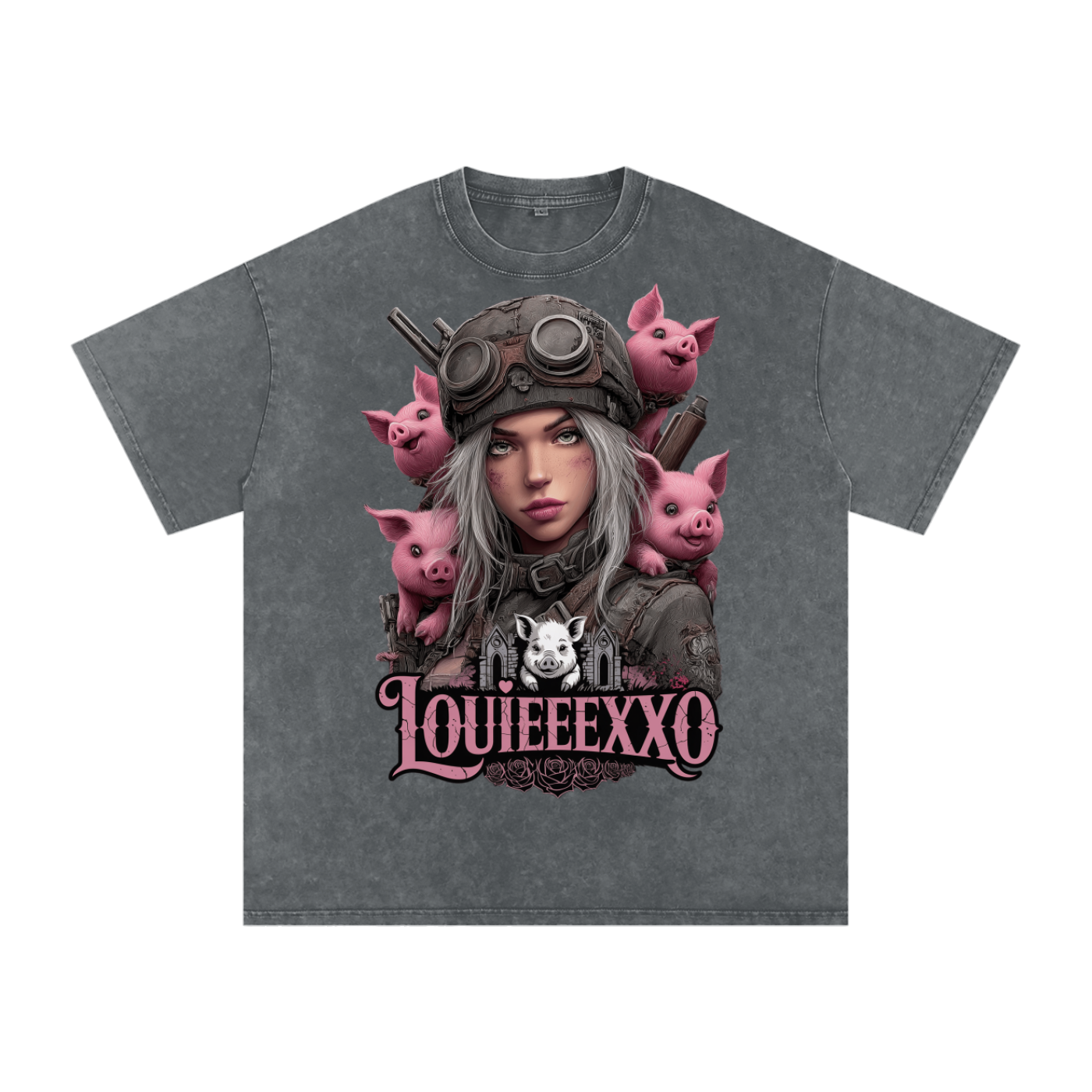 Louieeexxo Snow Washed Oversized Cotton T-Shirt