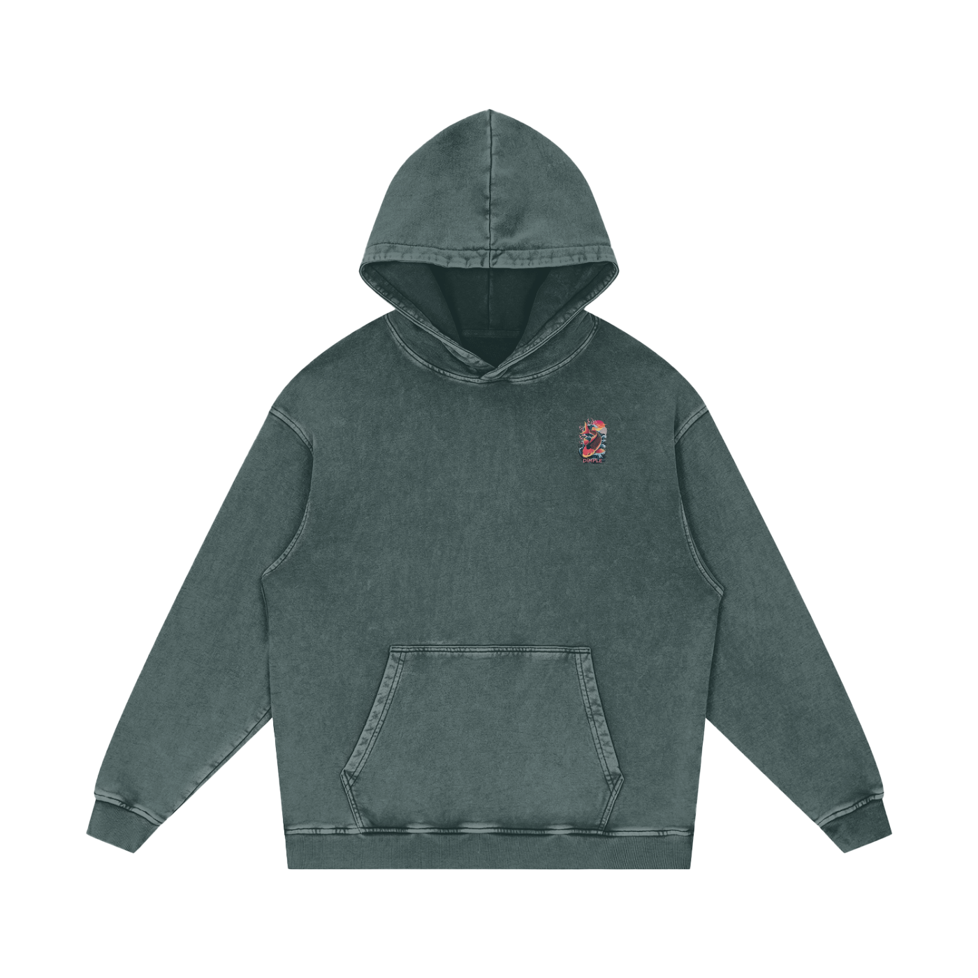 Dimple Acid Wash Oversize Hoodie