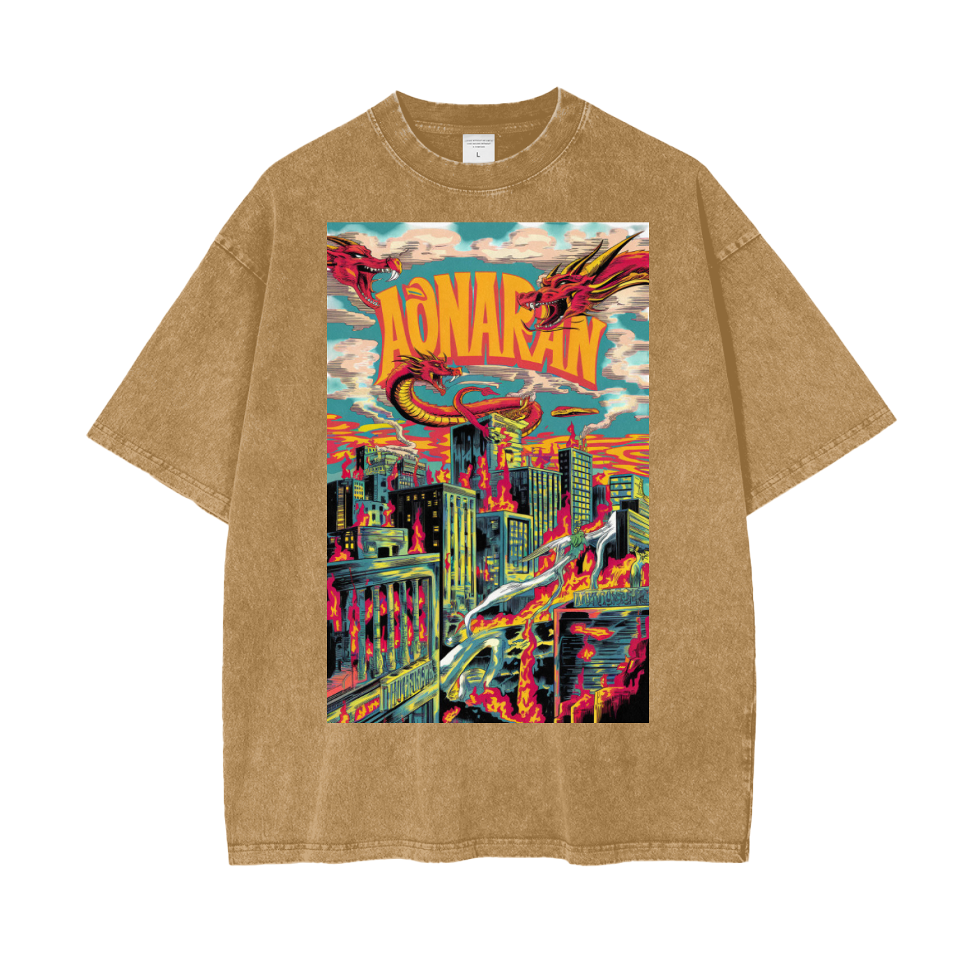 Aonaran Graphic Acid Wash Oversize T-Shirt