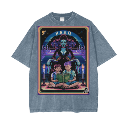 Aonaran Graphic Acid Wash Oversize T-Shirt