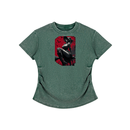 Dimple Season 2 Vintage Washed Bodycon Cotton T-Shirt