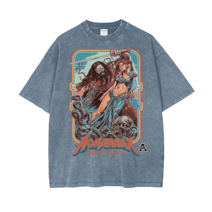 Aonaran Graphic Acid Wash Oversize T-Shirt