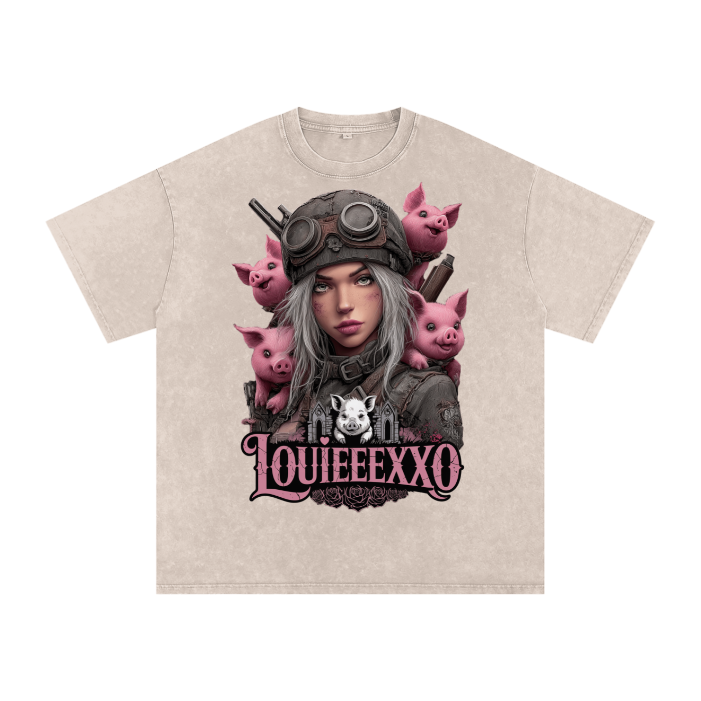 Louieeexxo Snow Washed Oversized Cotton T-Shirt