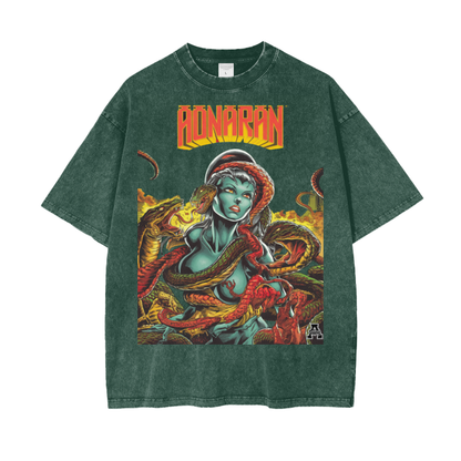 Aonaran Graphic Acid Wash Oversize T-Shirt