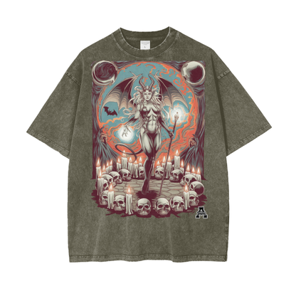 Aonaran Graphic Acid Wash Oversize T-Shirt
