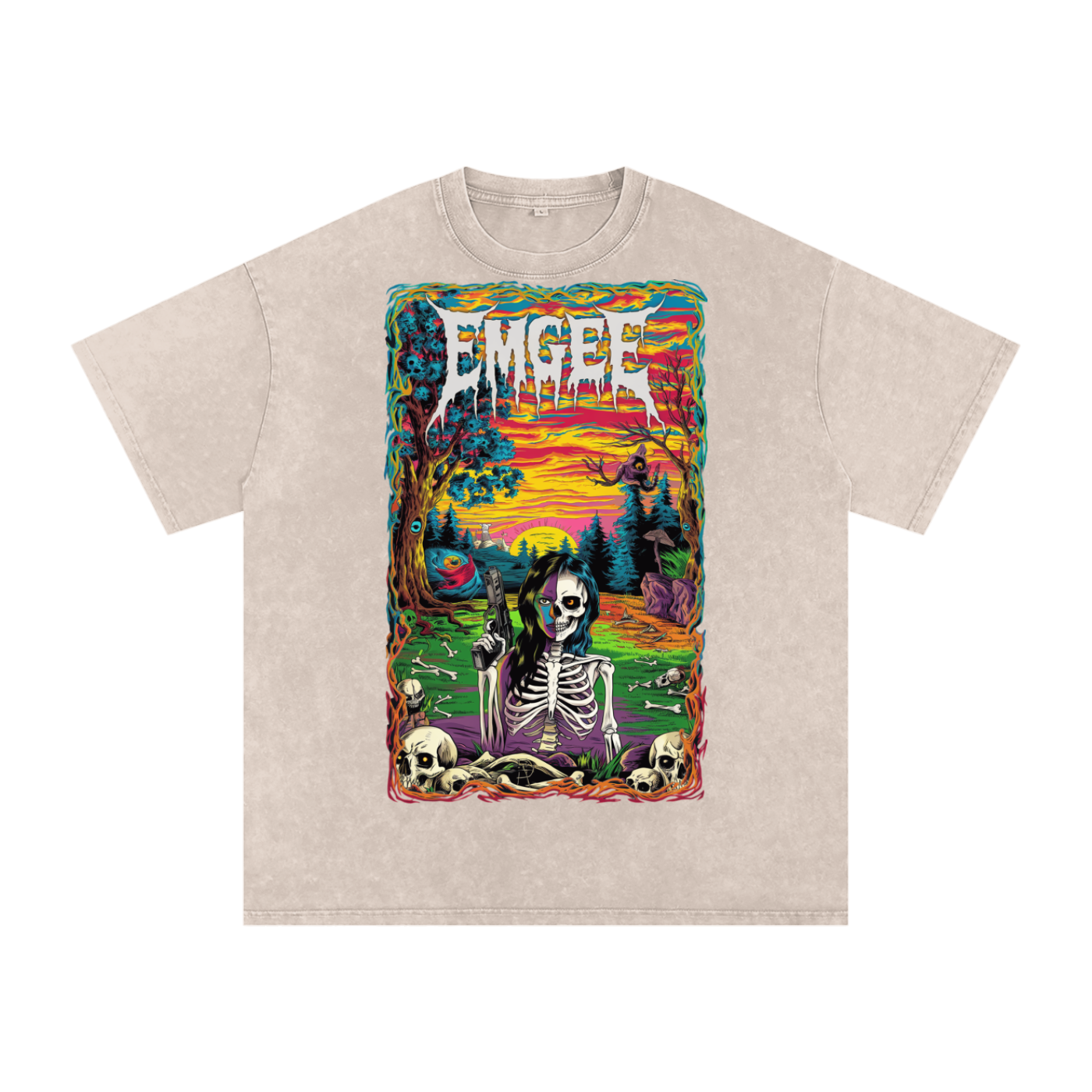 EMGEE Acid Wash Oversize T-Shirt