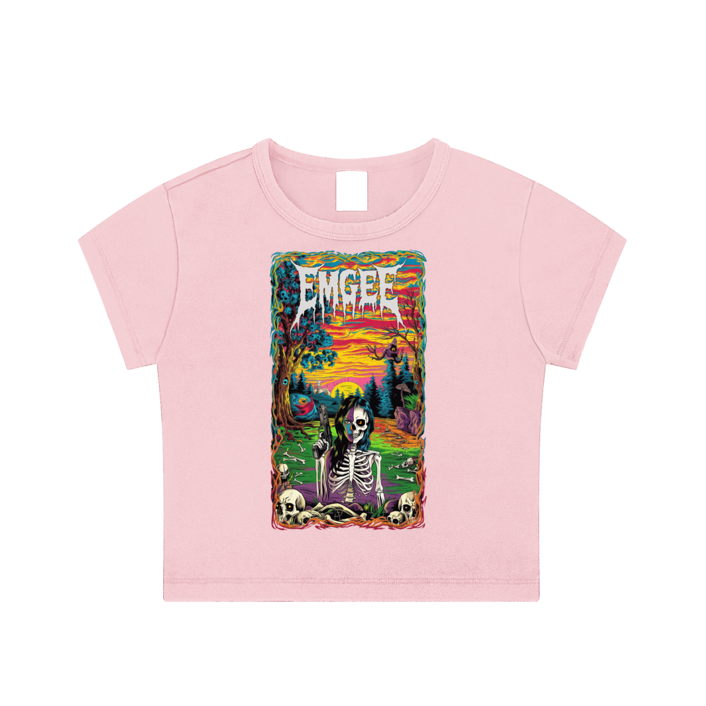 EMGEE Snow Washed Crop Top
