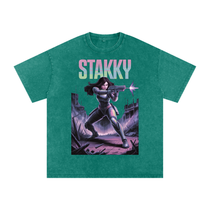 Stakky Season 2 Acid Wash Oversize T-Shirt