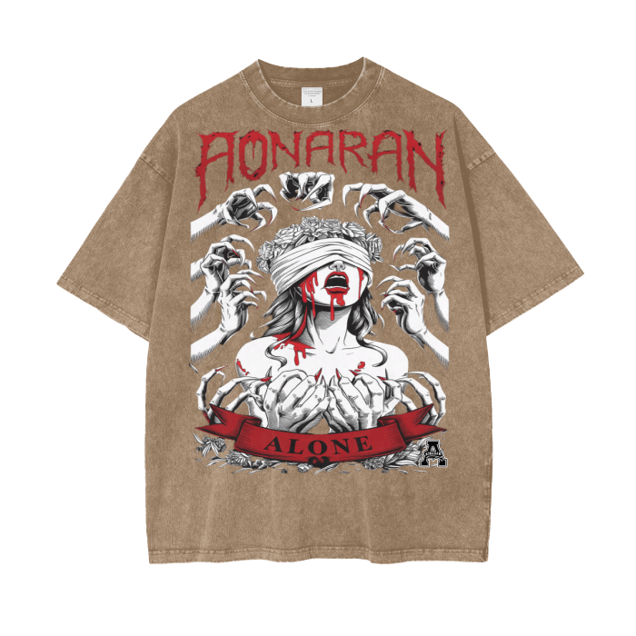 Aonaran Graphic Acid Wash Oversize T-Shirt