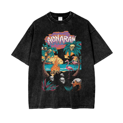 Aonaran Graphic Acid Wash Oversize T-Shirt