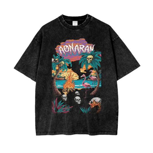 Aonaran Graphic Acid Wash Oversize T-Shirt
