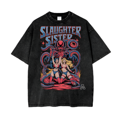 Aonaran Graphic Acid Wash Oversize T-Shirt