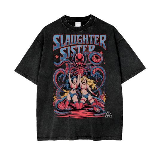 Aonaran Graphic Acid Wash Oversize T-Shirt